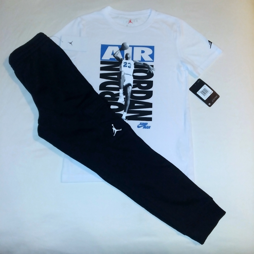 Jordan Boys Youth 2pc Cargo Jogger & Tee Set- Medium